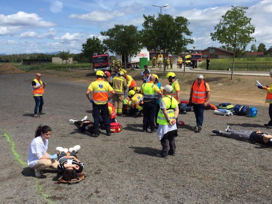 Simulacre realitzat a l'aeroport de Girona